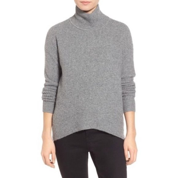 Madewell Sweaters | Madewell Grey Waffle Knit Turtleneck Sweater | Color: Gray | Size: Xs | Szhanghdp's Closet